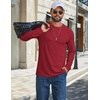 image:imageCOOFANDY Mens T Shirts Long Sleeve Cotton Blend TShirts Crew Neck Soft Casual Basic Tee ShirtsDeep Red
