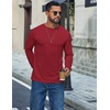 image:imageCOOFANDY Mens T Shirts Long Sleeve Cotton Blend TShirts Crew Neck Soft Casual Basic Tee ShirtsDeep Red