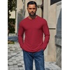 image:imageCOOFANDY Mens T Shirts Long Sleeve Cotton Blend TShirts Crew Neck Soft Casual Basic Tee ShirtsDeep Red