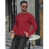 image:imageCOOFANDY Mens T Shirts Long Sleeve Cotton Blend TShirts Crew Neck Soft Casual Basic Tee ShirtsDeep Red