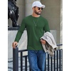 image:imageCOOFANDY Mens T Shirts Long Sleeve Cotton Blend TShirts Crew Neck Soft Casual Basic Tee ShirtsLake Green