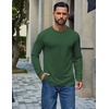 image:imageCOOFANDY Mens T Shirts Long Sleeve Cotton Blend TShirts Crew Neck Soft Casual Basic Tee ShirtsLake Green