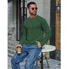 image:imageCOOFANDY Mens T Shirts Long Sleeve Cotton Blend TShirts Crew Neck Soft Casual Basic Tee ShirtsLake Green