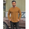 image:imageCOOFANDY Mens T Shirts Long Sleeve Cotton Blend TShirts Crew Neck Soft Casual Basic Tee ShirtsLight Brown