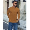 image:imageCOOFANDY Mens T Shirts Long Sleeve Cotton Blend TShirts Crew Neck Soft Casual Basic Tee ShirtsLight Brown