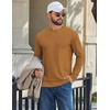 image:imageCOOFANDY Mens T Shirts Long Sleeve Cotton Blend TShirts Crew Neck Soft Casual Basic Tee ShirtsLight Brown