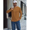 image:imageCOOFANDY Mens T Shirts Long Sleeve Cotton Blend TShirts Crew Neck Soft Casual Basic Tee ShirtsLight Brown