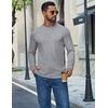 image:imageCOOFANDY Mens T Shirts Long Sleeve Cotton Blend TShirts Crew Neck Soft Casual Basic Tee ShirtsLight Grey