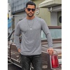 image:imageCOOFANDY Mens T Shirts Long Sleeve Cotton Blend TShirts Crew Neck Soft Casual Basic Tee ShirtsLight Grey