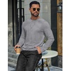 image:imageCOOFANDY Mens T Shirts Long Sleeve Cotton Blend TShirts Crew Neck Soft Casual Basic Tee ShirtsLight Grey