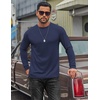 image:imageCOOFANDY Mens T Shirts Long Sleeve Cotton Blend TShirts Crew Neck Soft Casual Basic Tee ShirtsNavy Blue
