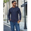 image:imageCOOFANDY Mens T Shirts Long Sleeve Cotton Blend TShirts Crew Neck Soft Casual Basic Tee ShirtsNavy Blue