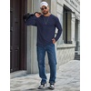 image:imageCOOFANDY Mens T Shirts Long Sleeve Cotton Blend TShirts Crew Neck Soft Casual Basic Tee ShirtsNavy Blue