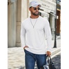 image:imageCOOFANDY Mens T Shirts Long Sleeve Cotton Blend TShirts Crew Neck Soft Casual Basic Tee ShirtsWhite