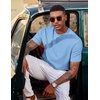 image:imageCOOFANDY Mens T Shirts Short Sleeve Casual Crewneck Pullover TeesLight Blue