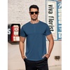 image:imageCOOFANDY Mens TShirts Henley Short Sleeve Cotton Shirts Button Tee TopsBlue
