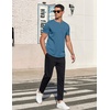 image:imageCOOFANDY Mens TShirts Henley Short Sleeve Cotton Shirts Button Tee TopsCaptains Blue