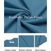 image:imageCOOFANDY Mens TShirts Henley Short Sleeve Cotton Shirts Button Tee TopsCaptains Blue
