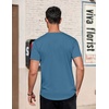 image:imageCOOFANDY Mens TShirts Henley Short Sleeve Cotton Shirts Button Tee TopsCaptains Blue