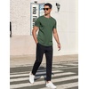 image:imageCOOFANDY Mens TShirts Henley Short Sleeve Cotton Shirts Button Tee TopsDark Green