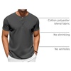 image:imageCOOFANDY Mens TShirts Henley Short Sleeve Cotton Shirts Button Tee TopsDark Grey