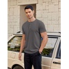 image:imageCOOFANDY Mens TShirts Henley Short Sleeve Cotton Shirts Button Tee TopsDark Grey