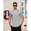 image:imageCOOFANDY Mens TShirts Henley Short Sleeve Cotton Shirts Button Tee TopsGrey
