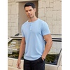 image:imageCOOFANDY Mens TShirts Henley Short Sleeve Cotton Shirts Button Tee TopsLight Blue