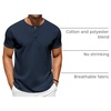 image:imageCOOFANDY Mens TShirts Henley Short Sleeve Cotton Shirts Button Tee TopsNavy Blue