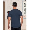 image:imageCOOFANDY Mens TShirts Henley Short Sleeve Cotton Shirts Button Tee TopsNavy Blue