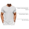 image:imageCOOFANDY Mens TShirts Henley Short Sleeve Cotton Shirts Button Tee TopsWhite
