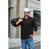 image:imageCOOFANDY Mens TShirts Quarter Pullover Lightweight Sweatshirt Casual ShirtBlack