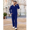 image:imageCOOFANDY Mens Track suit 2 Piece Athletic Sweatsuit Casual Sport Outfit SetDenim Blue