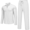 image:imageCOOFANDY Mens Track suit 2 Piece Athletic Sweatsuit Casual Sport Outfit SetWhite