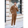image:imageCOOFANDY Mens Tracksuit 2 Piece Quarter Zip Polo Athletic Sweatsuits Casual Running Jogging Sport Suit SetsLight Brown