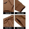 image:imageCOOFANDY Mens Tracksuit 2 Piece Quarter Zip Polo Athletic Sweatsuits Casual Running Jogging Sport Suit SetsLight Brown