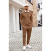 image:imageCOOFANDY Mens Tracksuit 2 Piece Quarter Zip Polo Athletic Sweatsuits Casual Running Jogging Sport Suit SetsLight Brown