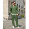 image:imageCOOFANDY Mens Tracksuit 2 Piece Relaxed Fit Halfzip Sweatsuits Athletic Running Jogging Suit SetsArmy Green
