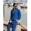 image:imageCOOFANDY Mens Tracksuit 2 Piece Relaxed Fit Halfzip Sweatsuits Athletic Running Jogging Suit SetsBlue