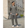 image:imageCOOFANDY Mens Tracksuit 2 Piece Relaxed Fit Halfzip Sweatsuits Athletic Running Jogging Suit SetsGray