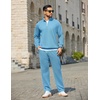 image:imageCOOFANDY Mens Tracksuit 2 Piece Relaxed Fit Halfzip Sweatsuits Athletic Running Jogging Suit SetsLight Blue