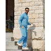 image:imageCOOFANDY Mens Tracksuit 2 Piece Relaxed Fit Halfzip Sweatsuits Athletic Running Jogging Suit SetsLight Blue