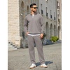 image:imageCOOFANDY Mens Tracksuit 2 Piece Relaxed Fit Halfzip Sweatsuits Athletic Running Jogging Suit SetsLight Grey