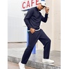 image:imageCOOFANDY Mens Tracksuit 2 Piece Relaxed Fit Halfzip Sweatsuits Athletic Running Jogging Suit SetsNavy Blue