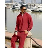 image:imageCOOFANDY Mens Tracksuit 2 Piece Relaxed Fit Halfzip Sweatsuits Athletic Running Jogging Suit SetsRed