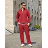 image:imageCOOFANDY Mens Tracksuit 2 Piece Relaxed Fit Halfzip Sweatsuits Athletic Running Jogging Suit SetsRed