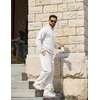 image:imageCOOFANDY Mens Tracksuit 2 Piece Relaxed Fit Halfzip Sweatsuits Athletic Running Jogging Suit SetsWhite