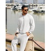 image:imageCOOFANDY Mens Tracksuit 2 Piece Relaxed Fit Halfzip Sweatsuits Athletic Running Jogging Suit SetsWhite