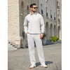 image:imageCOOFANDY Mens Tracksuit 2 Piece Relaxed Fit Halfzip Sweatsuits Athletic Running Jogging Suit SetsWhite