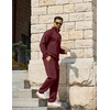 image:imageCOOFANDY Mens Tracksuit 2 Piece Relaxed Fit Halfzip Sweatsuits Athletic Running Jogging Suit SetsWine Red